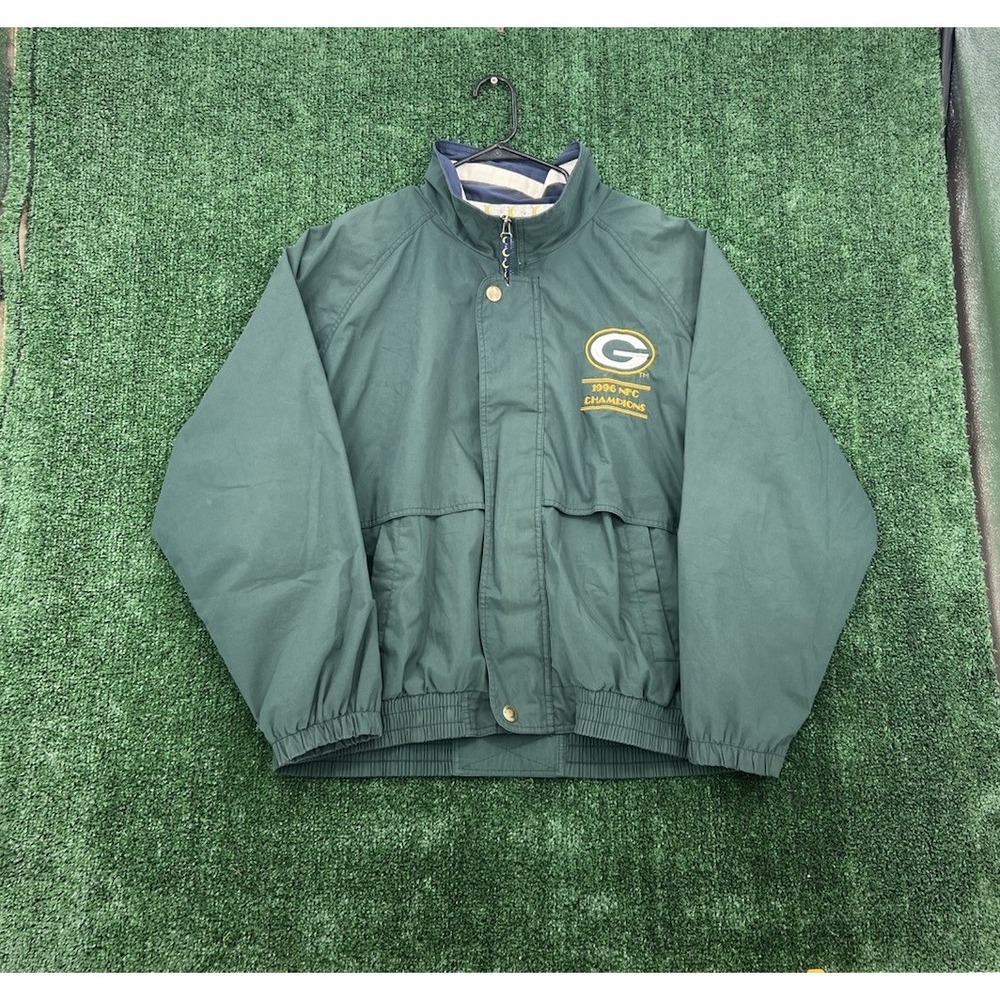 Vintage Green Bay Packers Full Zip Windbreaker Jacket Mens Size XL